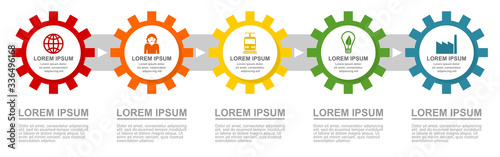 Infographic vector template with 5 options, technology web presentation in eps 10