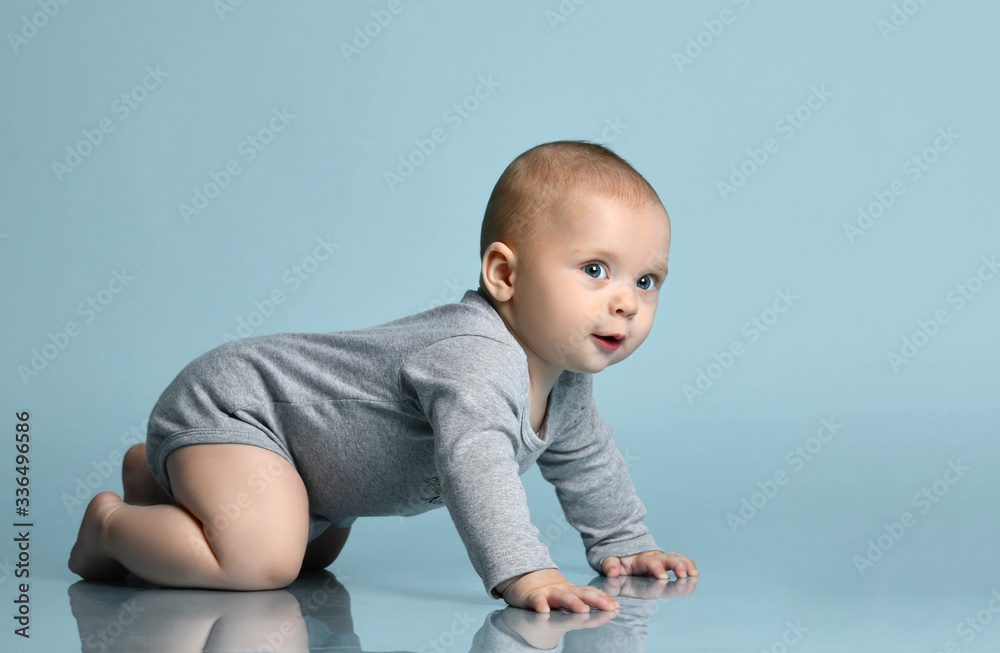 Cute baby boy on white background with isolation path Cute baby boy on white background with isolation path