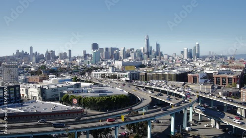 San Francisco Skyline with Freeway in Foreground