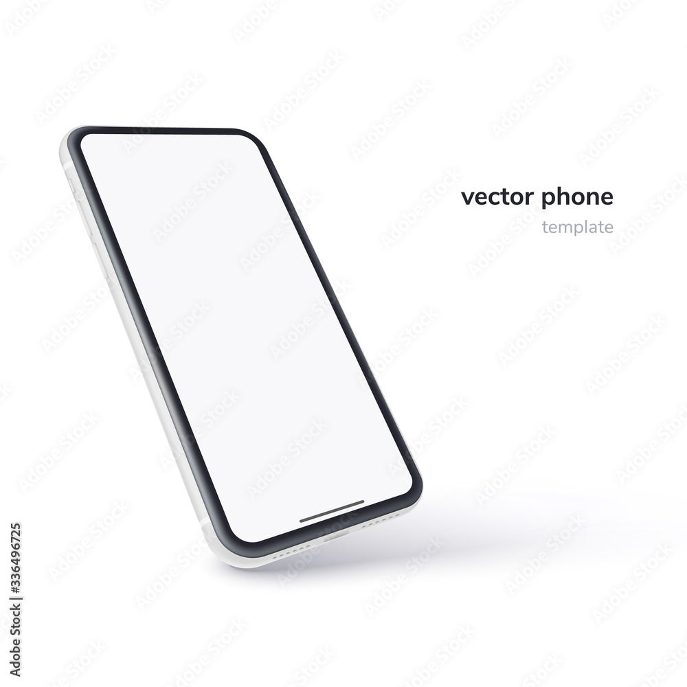 Vector phone isolated on white background. Realistic template. Mock up with  empty screen for business presentations. Векторный объект Stock | Adobe  Stock