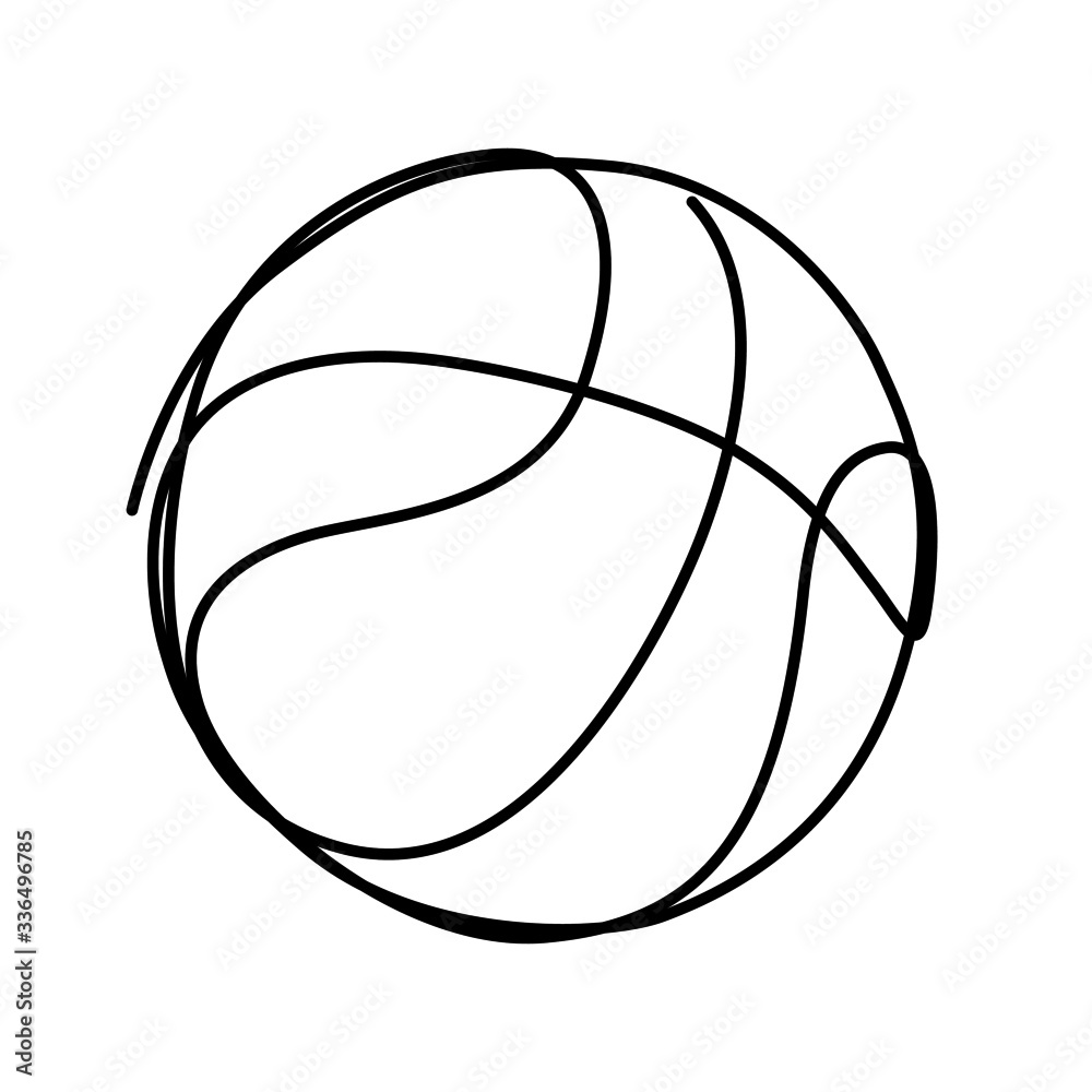 One line art basketball ball vector illustration One line art basketball ball vector illustration