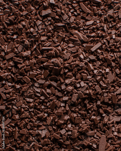 Background abstract texture Crushed chocolate macro