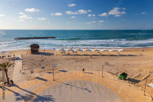 Herzliya beach in Israel at...