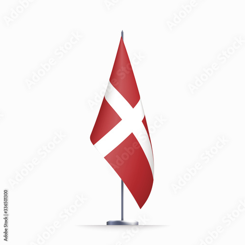 Sovereign Military Order of Malta flag state symbol national banner. Greeting card National Independence Day Sovereign Military Hospitaller Order. Illustration banner with realistic state flag of SMOM