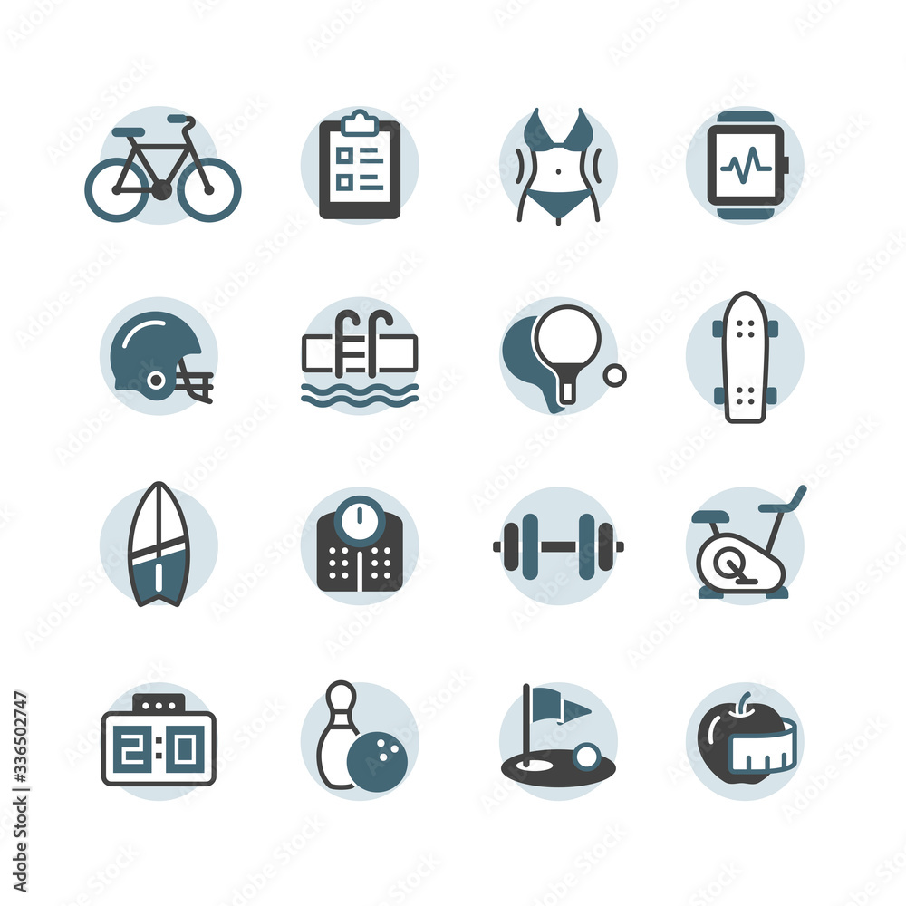 Fitness and Sport vector icons Fitness and Sport vector icons