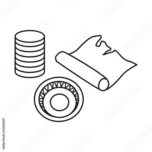 Vector illustration of plastic and tableware logo. Web element of plastic and rubbish vector icon for stock.