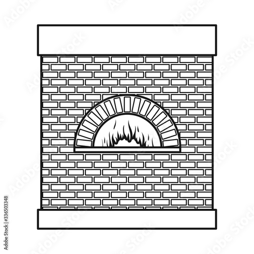Isolated object of oven and bread symbol. Collection of oven and interior stock symbol for web.
