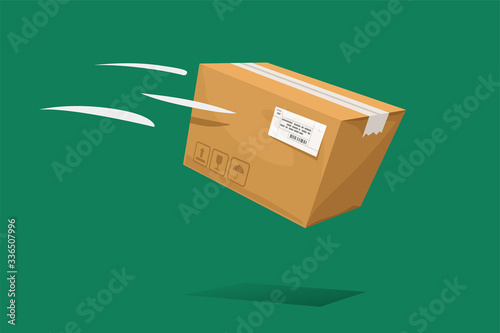 throwing carton parcel on green