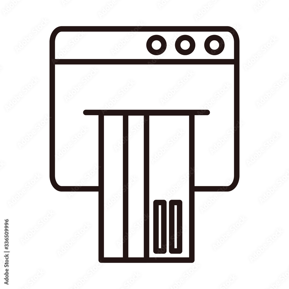 website bank credit card shopping or payment mobile banking line style icon website bank credit card shopping or payment mobile banking line style icon