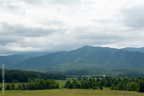 looking out over Cades Cove. The Great Smokey Mountains National Park, Tennessee, USA.