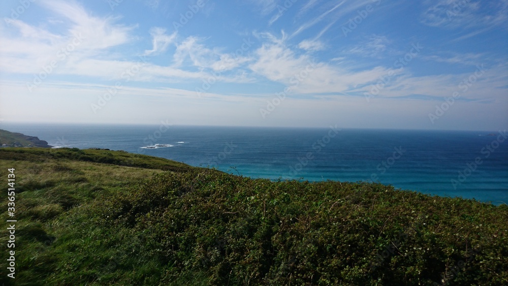 view of the sea from the hill