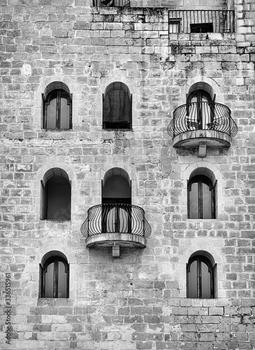 Black and white image of an...
