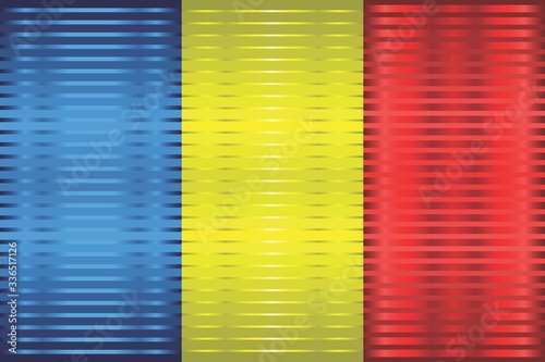 Shiny Grunge flag of the Romania - Illustration, Three dimensional flag of Romania