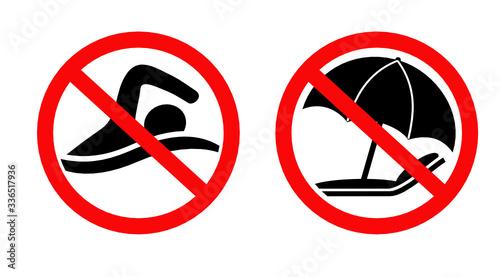 plage fermée et interdite symbole