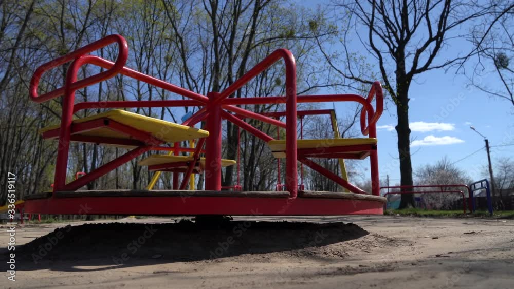 A Playground without children. The restriction in quarantine A Playground without children. The restriction in quarantine