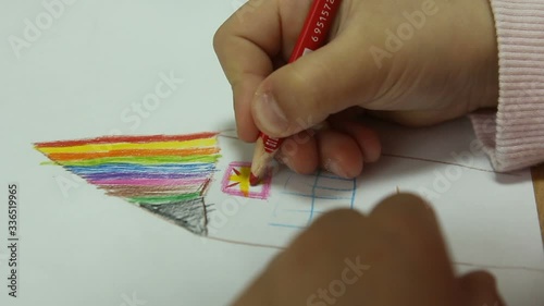 child draws a house