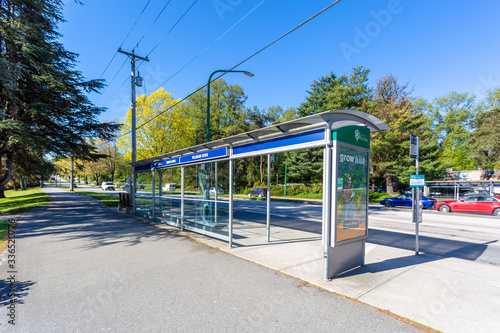 Bus stop in the city