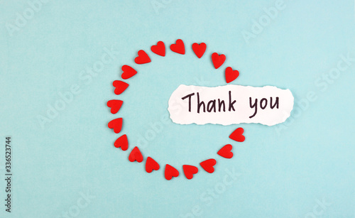 The phrase Thank you on a banner. Gratitude to healthcare staff. Heroes. People who saves lives. Thankfulness. Life