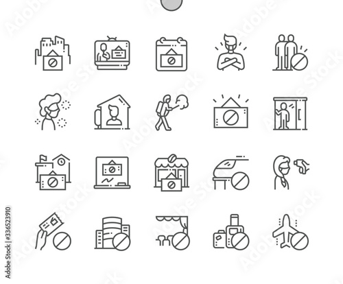 Quarantine Well-crafted Pixel Perfect Vector Thin Line Icons 30 2x Grid for Web Graphics and Apps. Simple Minimal Pictogram