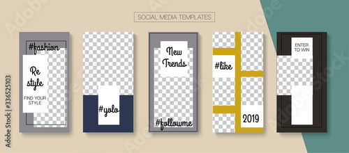 Social Stories Cool Vector Layout.