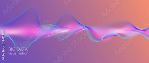 Digital Gradient Overlay. Blue Pink Purple Matrix Computing Banner. Futuristic Vector 