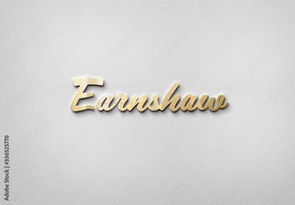 Gold Metal Sign Logo on Concrete Wall Mockup Stock Template Adobe Stock