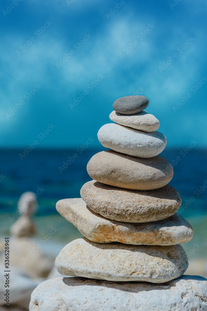 Seascape background- sea and stones Seascape background- sea and stones