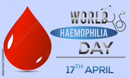 World Haemophilia Day 17th April Medical Vector Banner Template. International Awareness Concept With World Haemophilia Day. photo