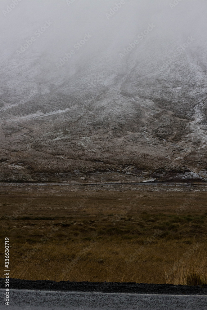 Foggy Iceland mountain
