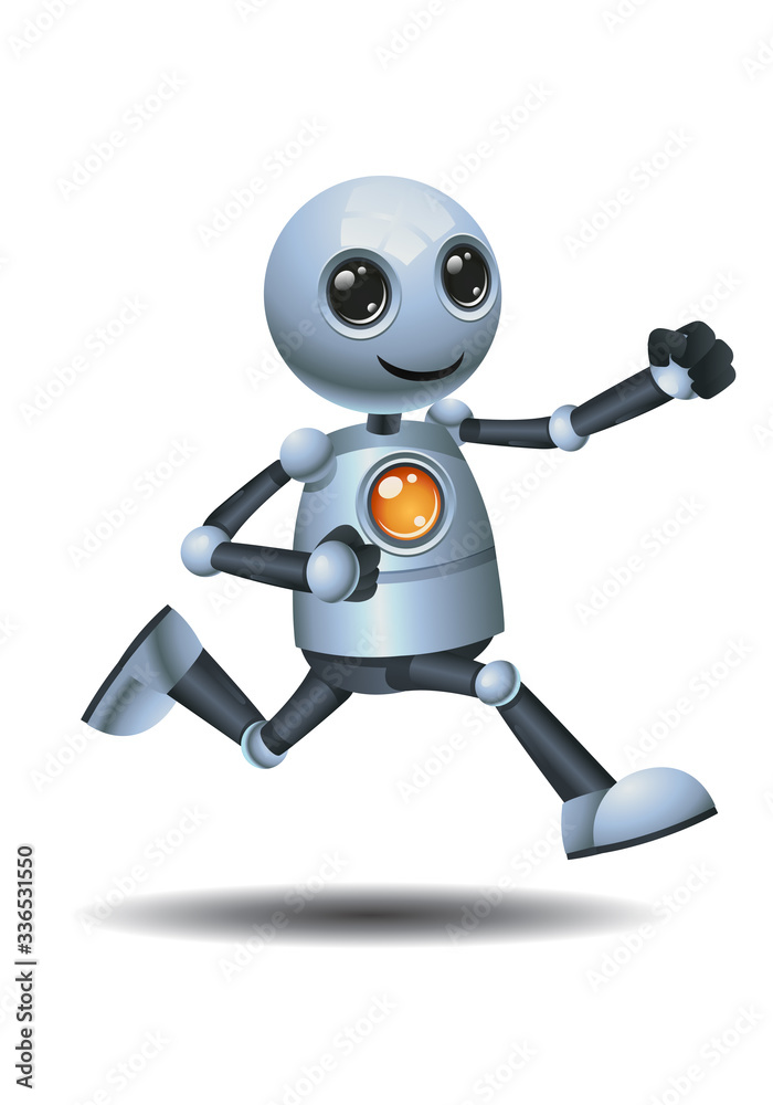 3d illustration of little robot runner healhty lifestyle 3d illustration of little robot runner healhty lifestyle