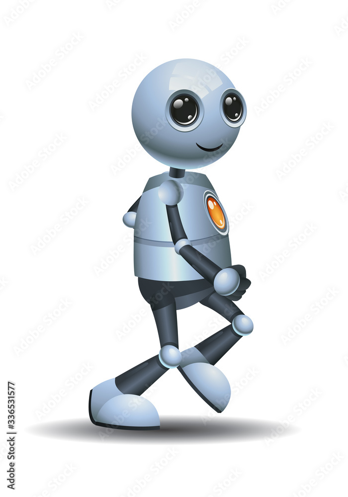 3d illustration of little robot runner warming up ready to run 3d illustration of little robot runner warming up ready to run