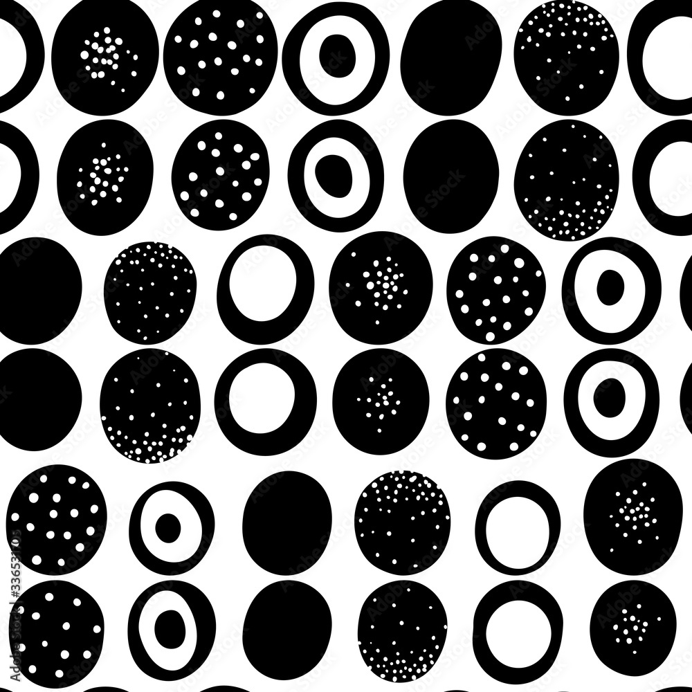 Abstract black and white seamless pattern