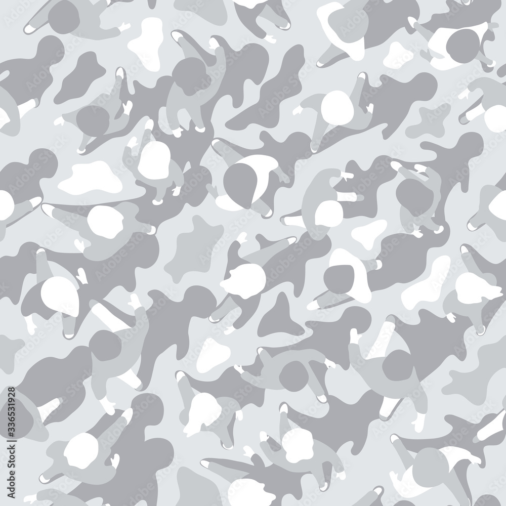 Camouflage made of people from above Camouflage made of people from above
