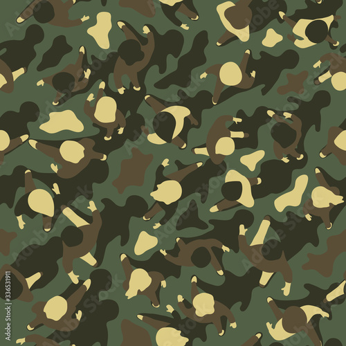 Camouflage made of people from above