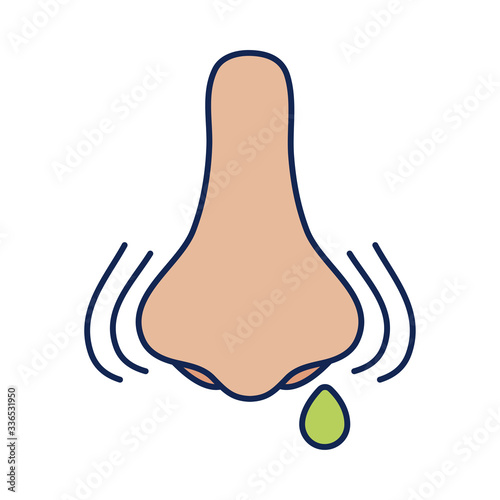 nasal mucus, line and fill style icon