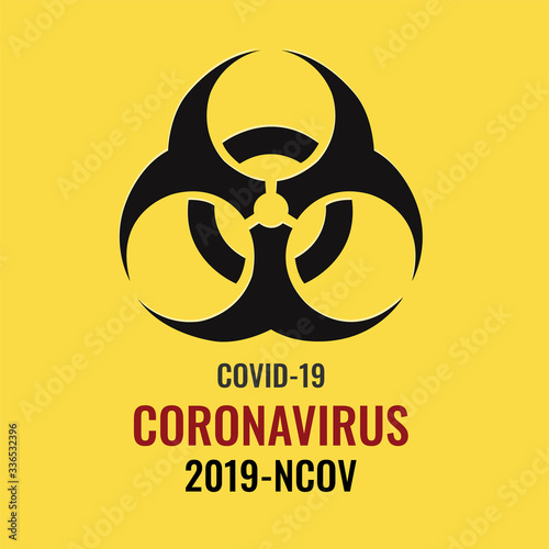 Stop Coronavirus Banner Isolated Yellow Background