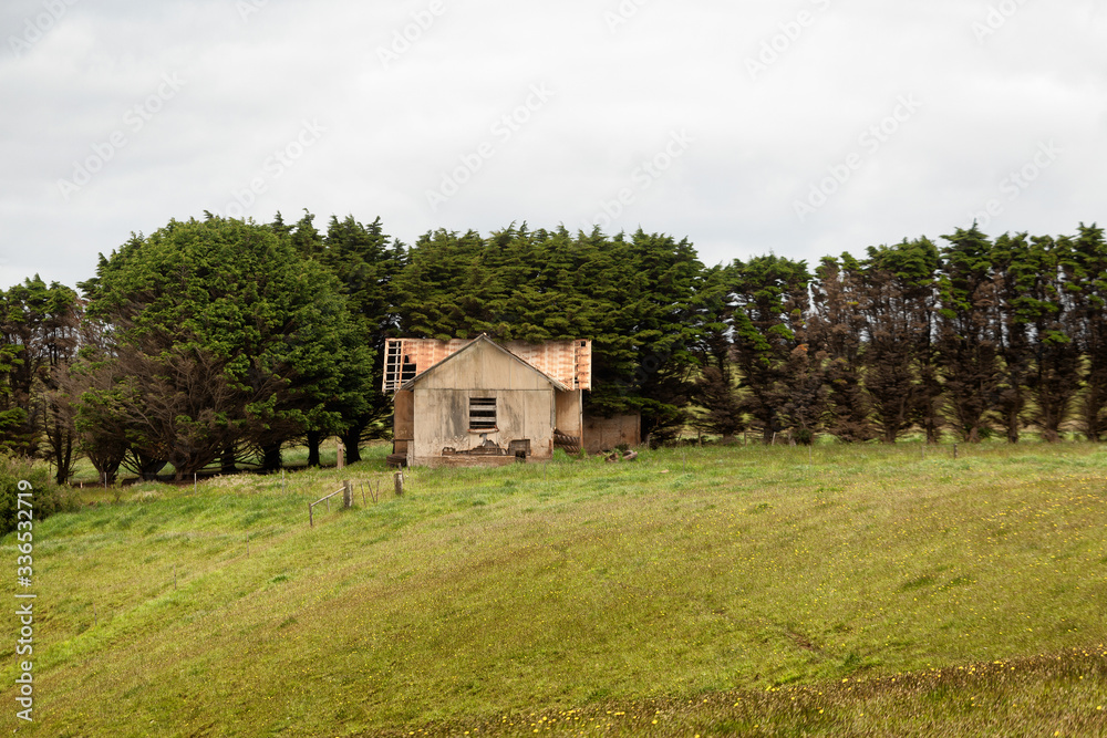 Abandoned and derelict old farm building