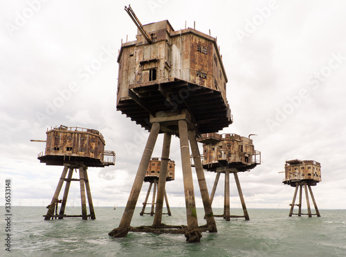 Redsands Fort (Uncle 6) WW2 aerial sea defence in the Thames Estuary, UK. Latterly used for pirate radio broadcast in the 1960's.