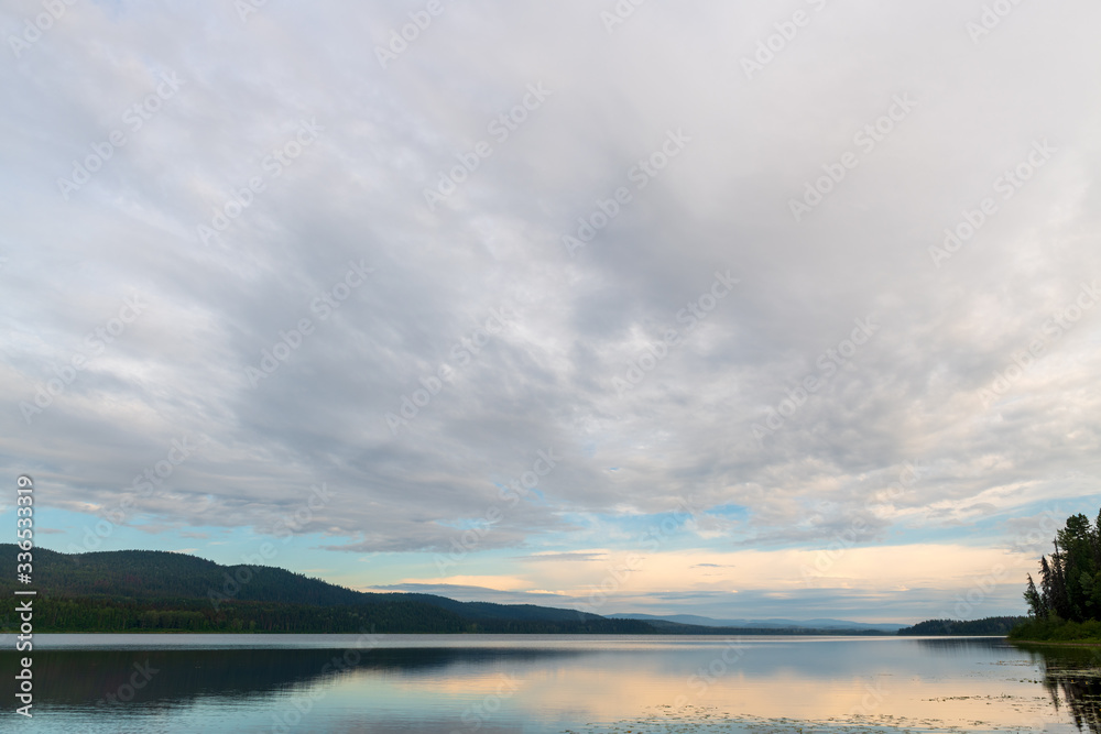 Sunset over McLeod Lake in Whiskers Point Provincial Park, British Columbia, Canada