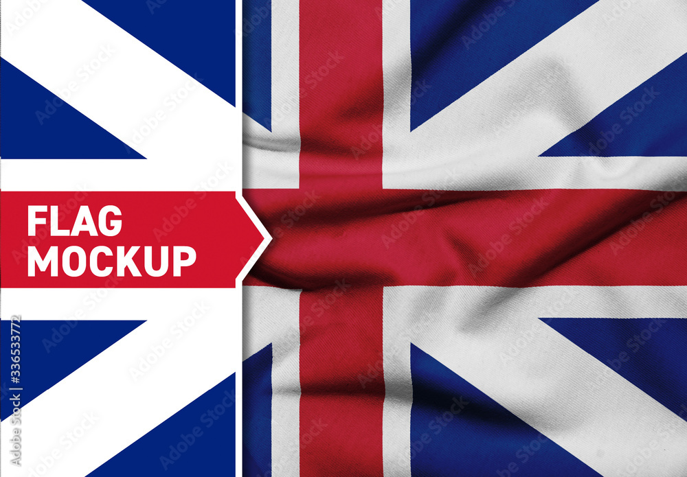 Flag Layout Real 2 Realistic Flag Mockups Stock Template | Adobe Stock