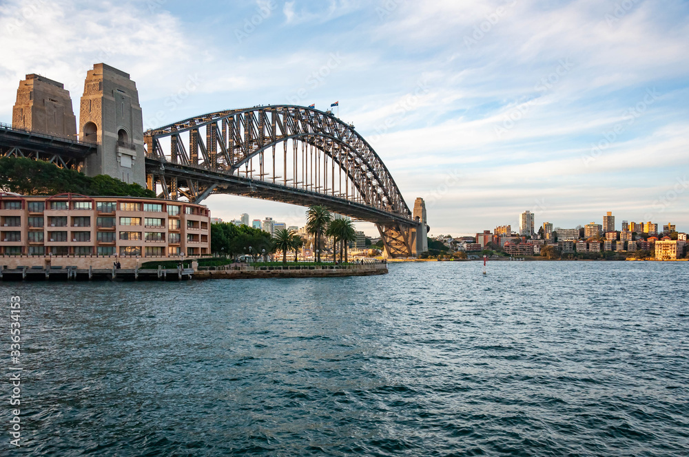 The harbour bridge in the bay of Sydney, Australia