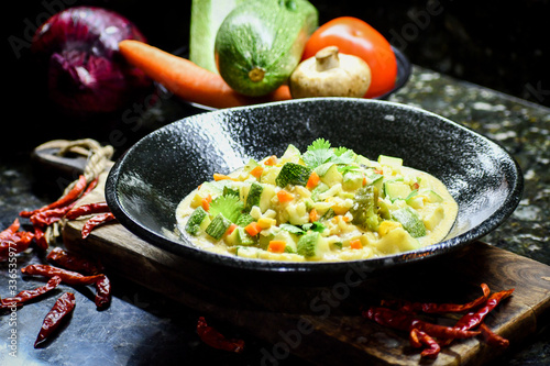 Fried zucchini with cream and cheese Mexican style