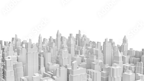  white 3d rendering  city building for property business content. © niphon