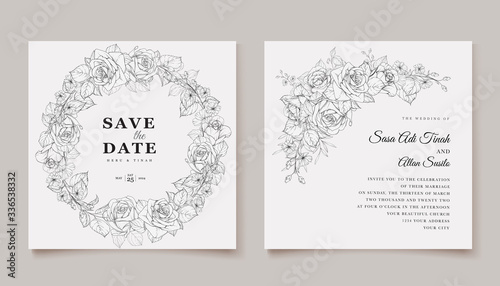 wedding invitation with elegant design template