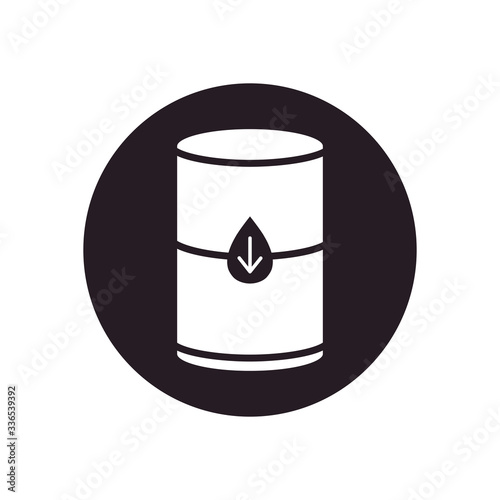 oil crash concept, oil barrel icon, silhouette style