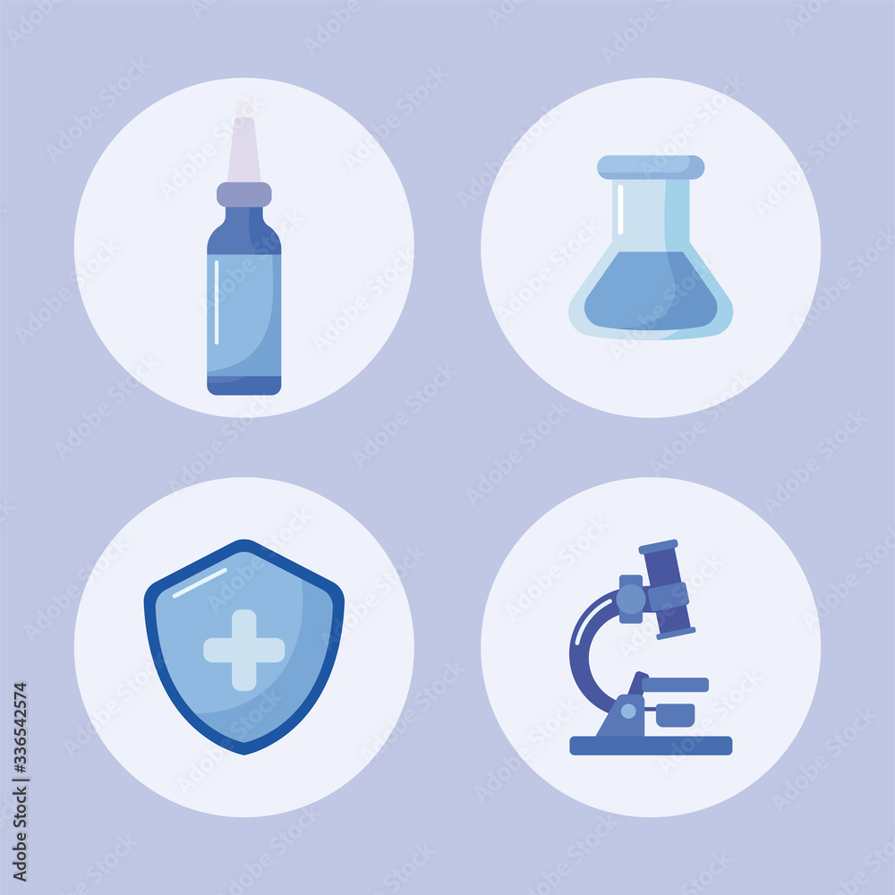 set of icons laboratory and vaccination set of icons laboratory and vaccination
