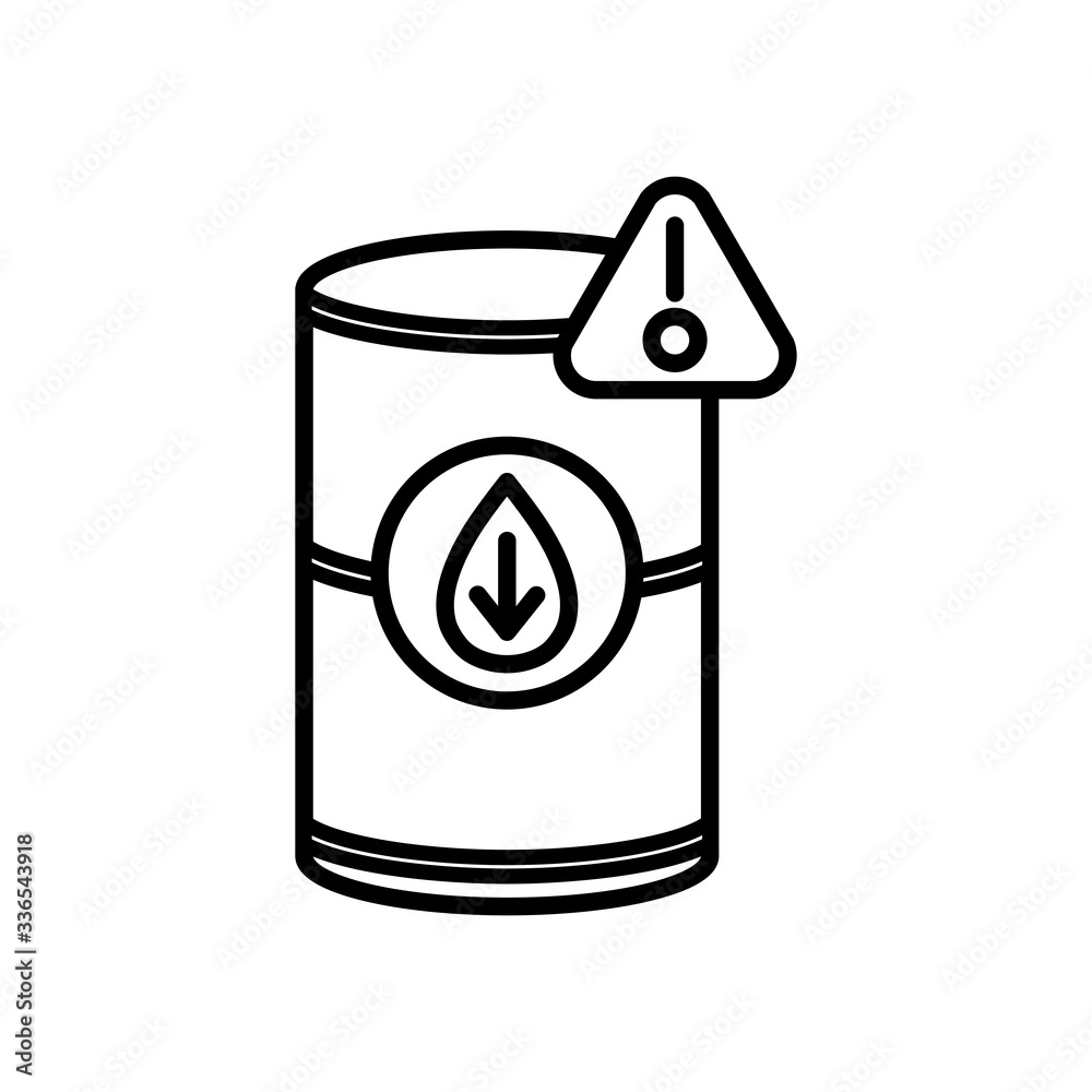 oil crash concept, oil barrel and warning sign icon, line style oil crash concept, oil barrel and warning sign icon, line style