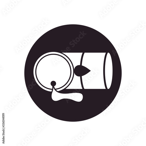 oil crash concept, broken oil barrel, silhouette style