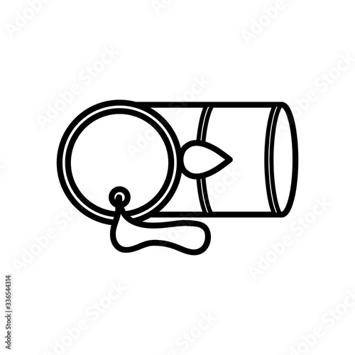 oil crash concept, broken oil barrel, line style