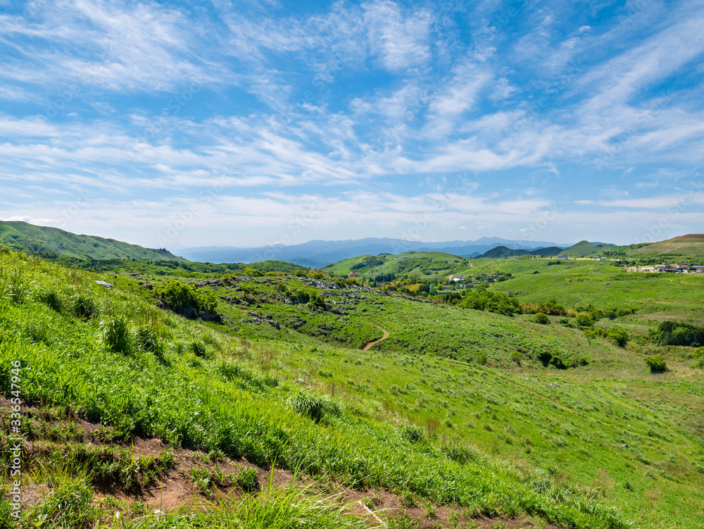Fototapeta premium View of mountain and sky in Fukuoka prefecture, JAPAN.